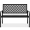 Best Choice Products Indoor Outdoor Steel Garden Bench w/ Geometric Backrest, Foot Levelers